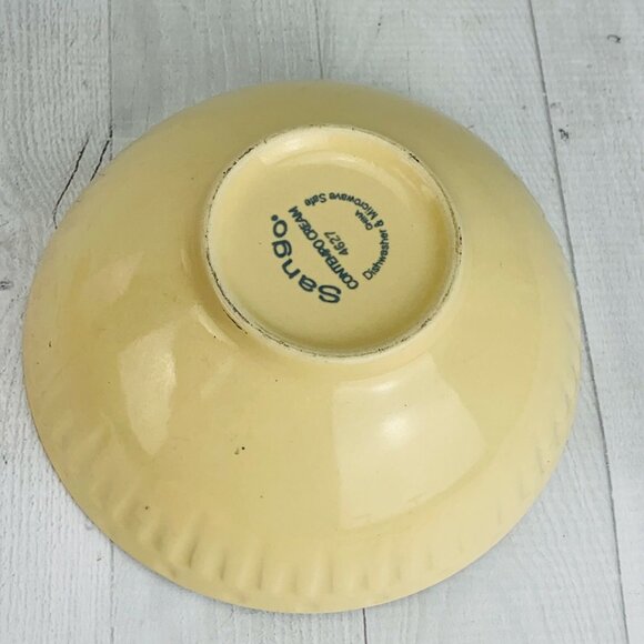 Sango CONTEMPO CREAM 4627 Beige Stoneware Embossed Large Soup Cereal Bowls Set 3 - Picture 6 of 9